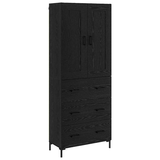 Highboard 2 pcs Black Oak 69.5 x 34 x 180 cm Engineered Wood