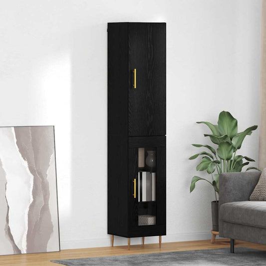 Highboard 2 pcs Black Oak 34.5 x 34 x 180 cm Engineered Wood