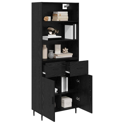 Highboard with Drawer Black Oak 69.5 x 34 x 180 cm