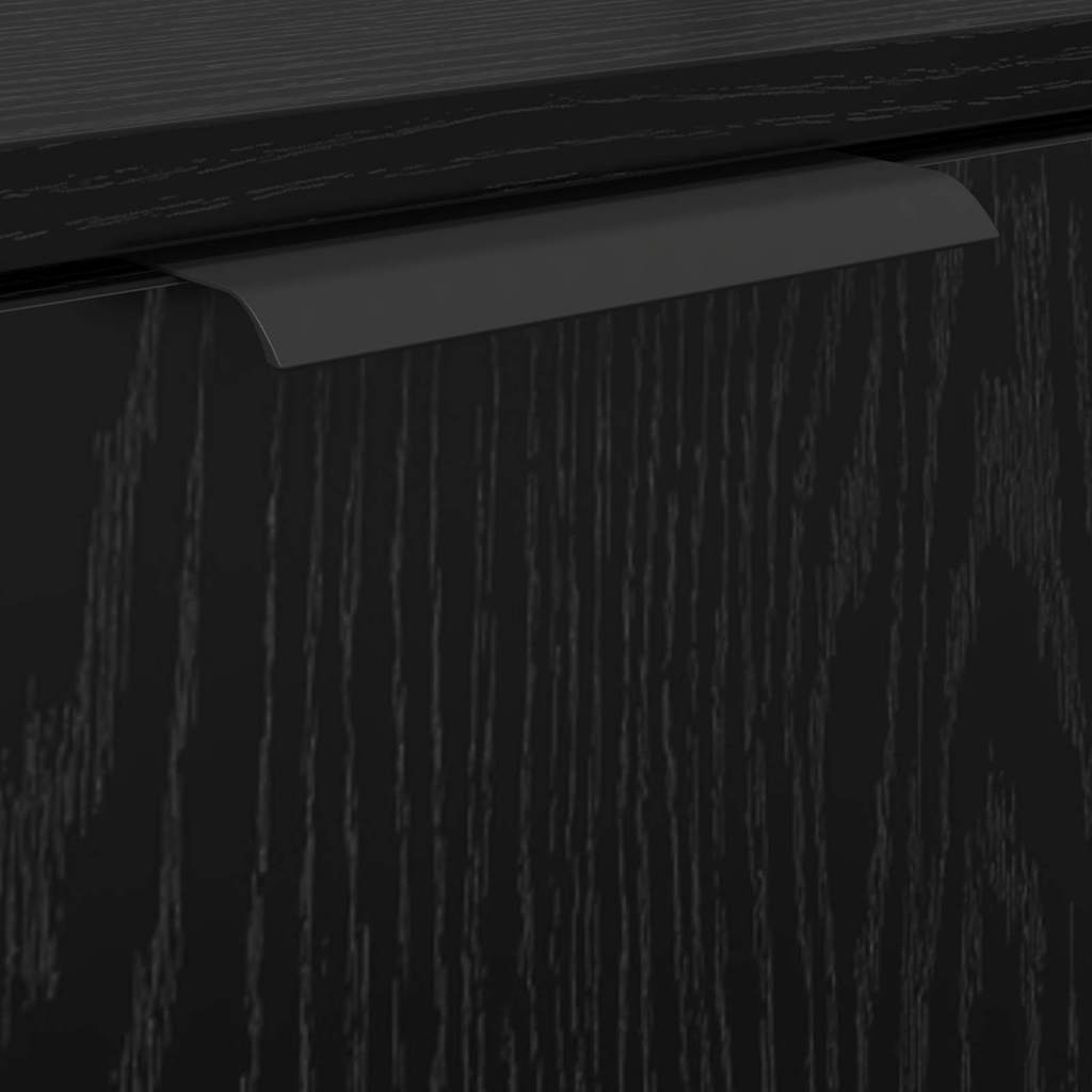 Bathroom Cabinet Set with Shelf 2 pcs Black Oak Engineered Wood