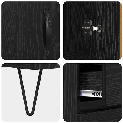Highboard Black Oak 69.5 x 34 x 180 cm Engineered Wood
