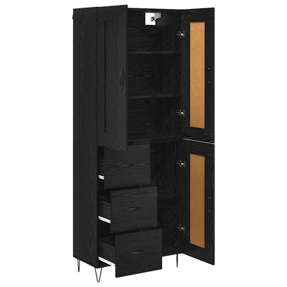 Highboard Black Oak 69.5 x 34 x 180 cm Engineered Wood