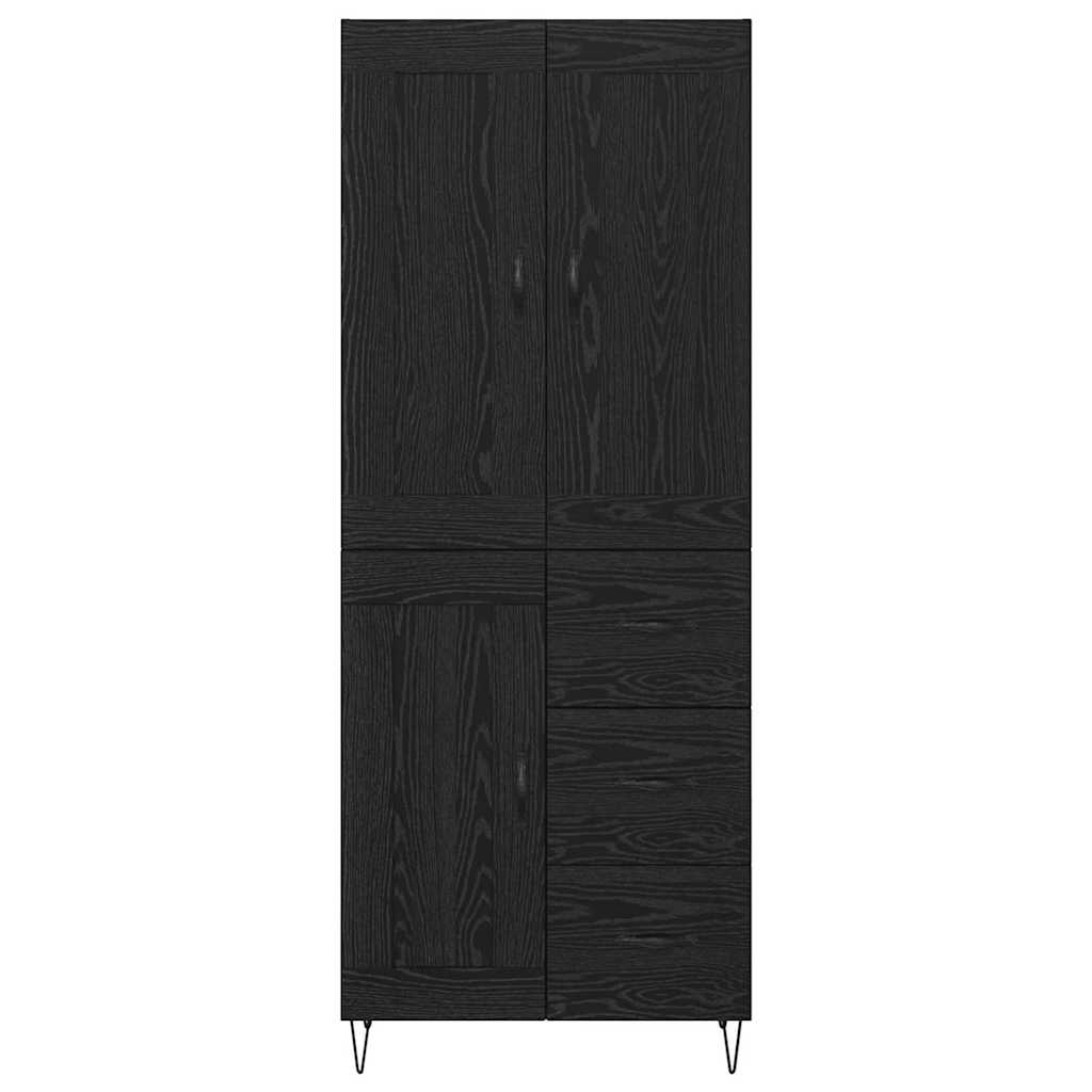 Highboard Black Oak 69.5 x 34 x 180 cm Engineered Wood