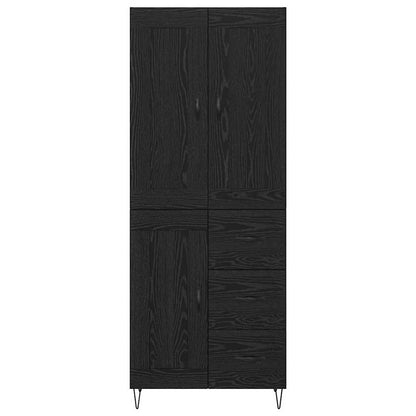Highboard Black Oak 69.5 x 34 x 180 cm Engineered Wood