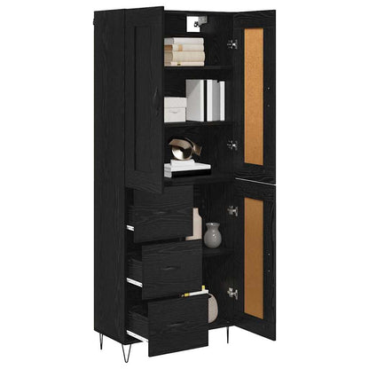 Highboard Black Oak 69.5 x 34 x 180 cm Engineered Wood