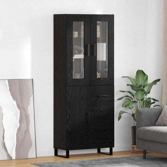 Highboard 2 pcs Black Oak 69.5 x 34 x 180 cm Engineered Wood