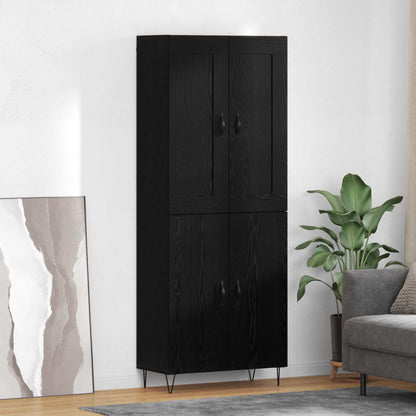 Highboard Black Oak 69.5 x 34 x 180 cm Engineered Wood