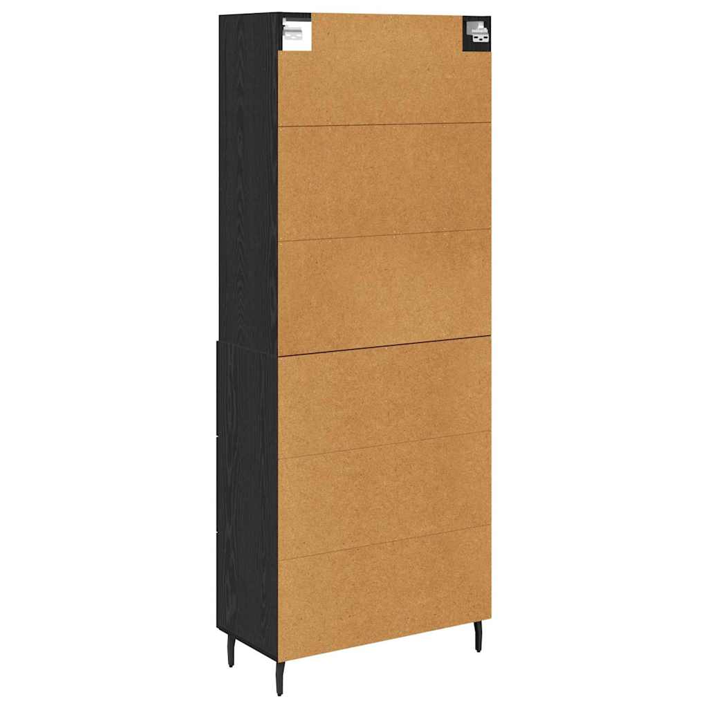 Highboard with Drawer Black Oak 69.5 x 34 x 180 cm