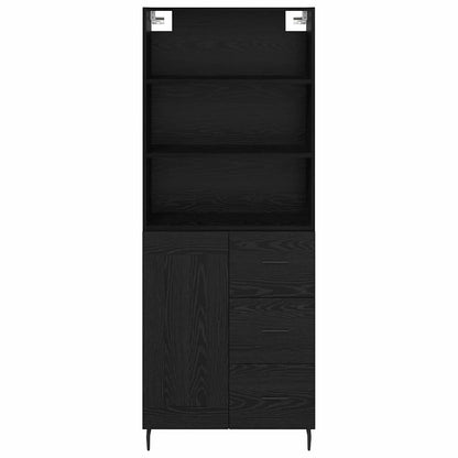 Highboard with Drawer Black Oak 69.5 x 34 x 180 cm