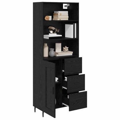 Highboard with Drawer Black Oak 69.5 x 34 x 180 cm