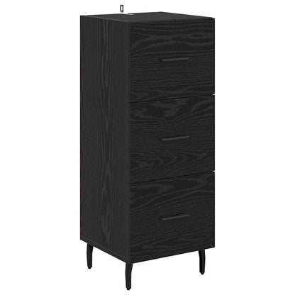 Highboard Black Oak 34.5 x 34 x 180 cm Engineered Wood