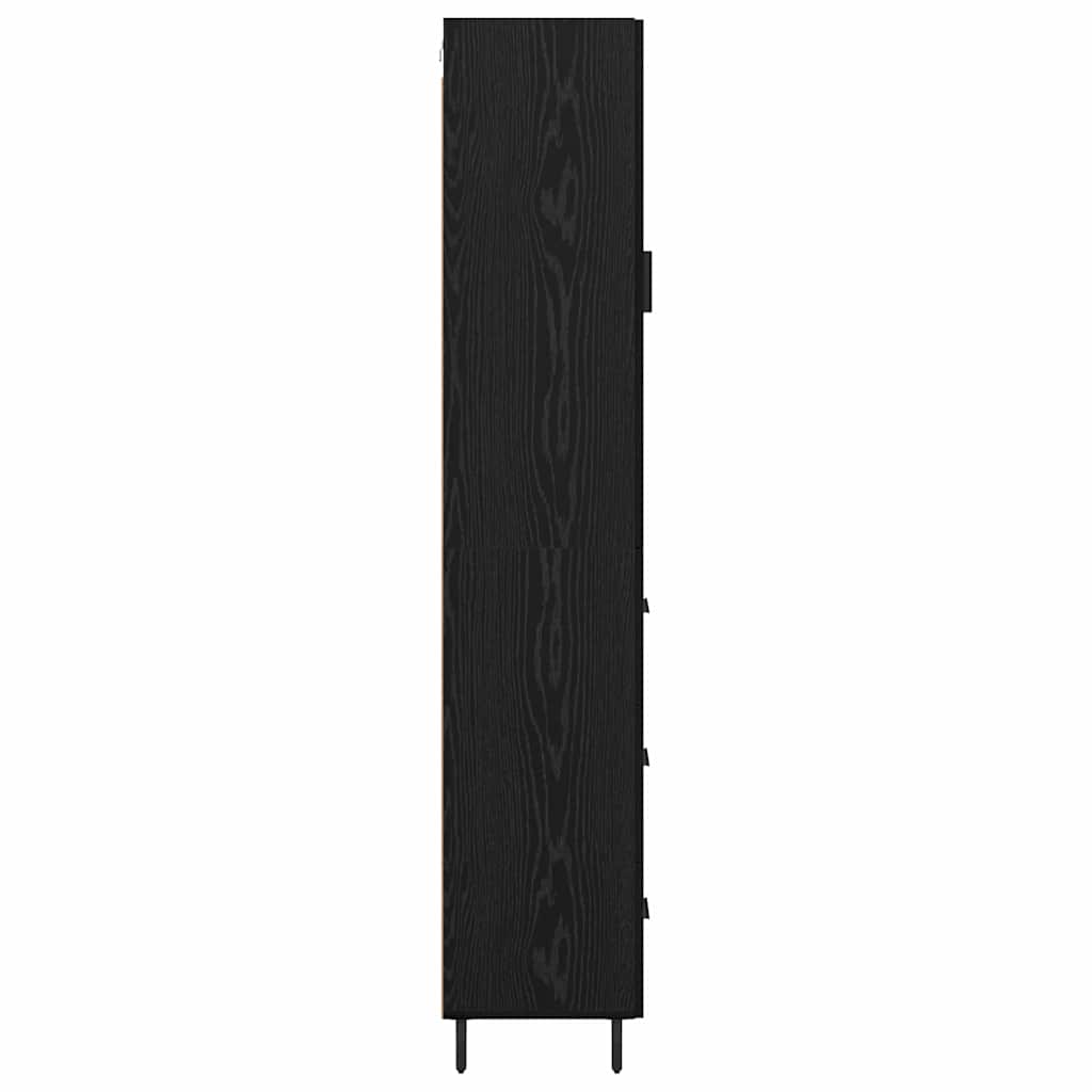Highboard Black Oak 34.5 x 34 x 180 cm Engineered Wood