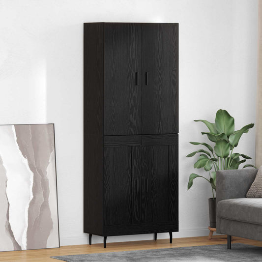 Highboard 2 pcs Black oak 69.5 x 34 x 180 cm Engineered Wood