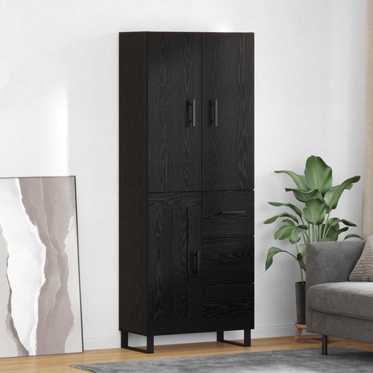 Highboard 2 pcs Black Oak 69.5 x 34 x 180 cm