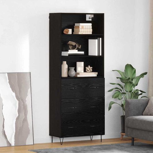 Highboard 2 pcs Black Oak 69.5 x 34 x 180 cm