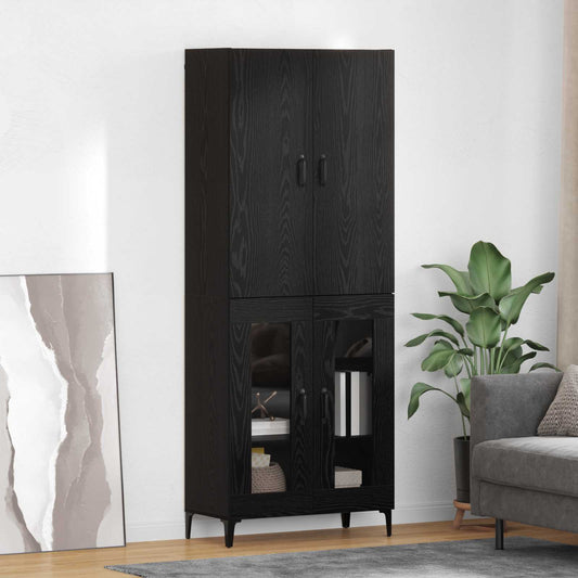 Highboard Black Oak 69.5 x 34 x 180 cm Engineered Wood