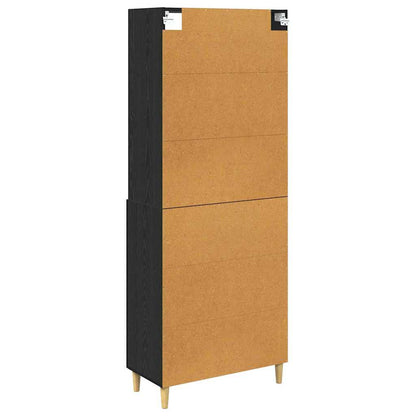 Highboard Black Oak 69.5 x 32.5 x 180 cm Engineered Wood