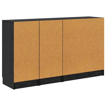 Sideboard with Drawer 3 pcs Black oak Engineered Wood