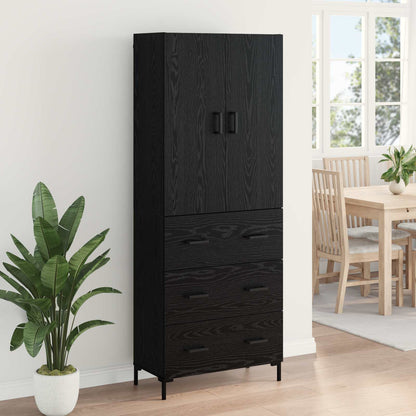 Highboard Black Oak 69.5 x 34 x 180 cm Engineered Wood