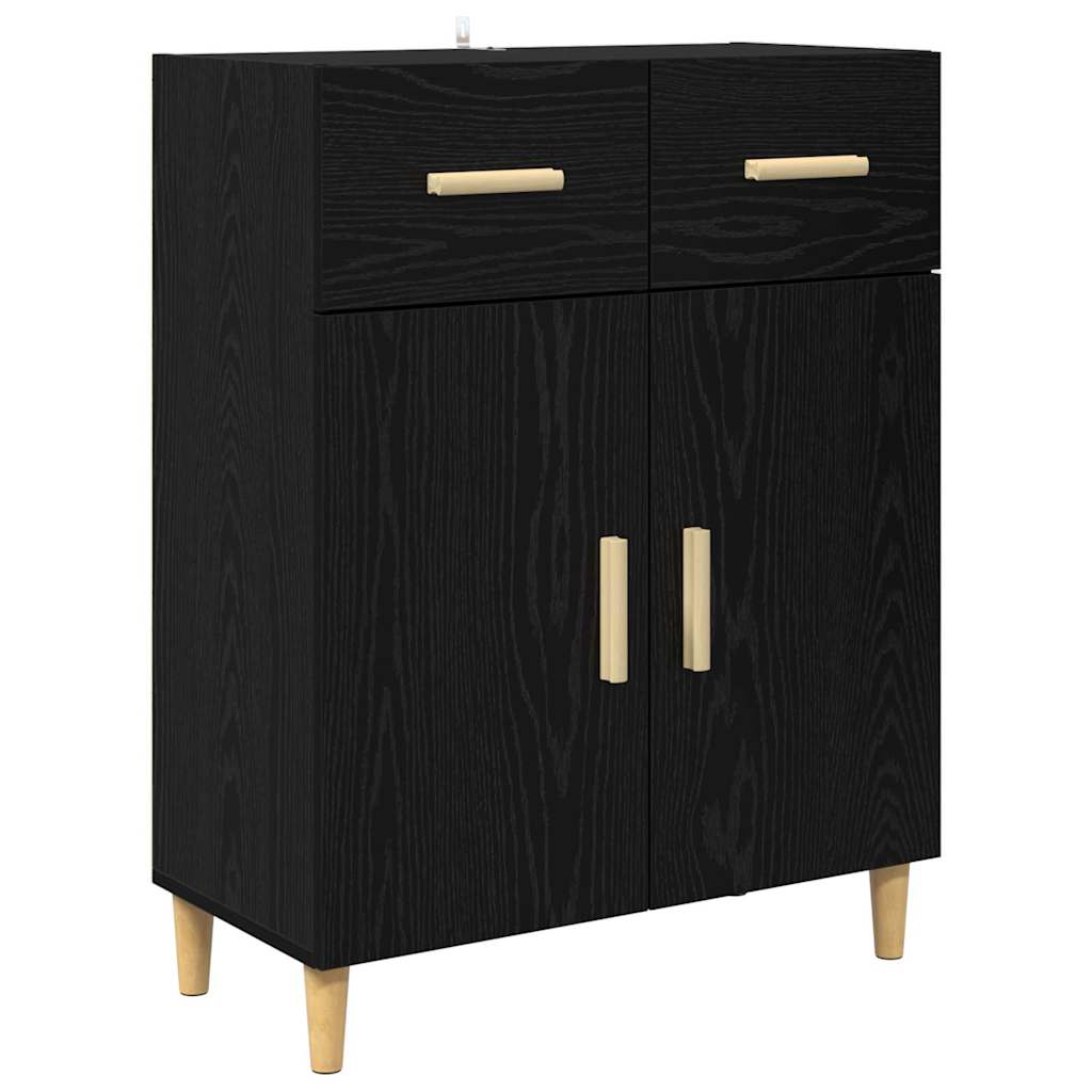 Highboard Black Oak 69.5 x 32.5 x 180 cm Engineered Wood