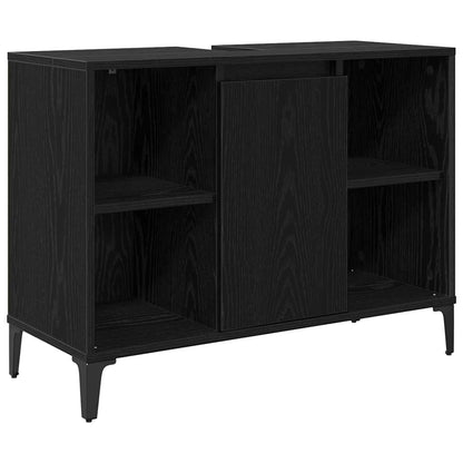 Bathroom Furniture Set 3 pcs Black oak Engineered wood