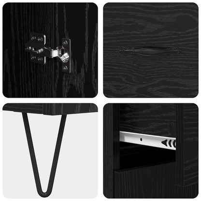 Highboard Black Oak 69.5 x 34 x 180 cm Engineered Wood