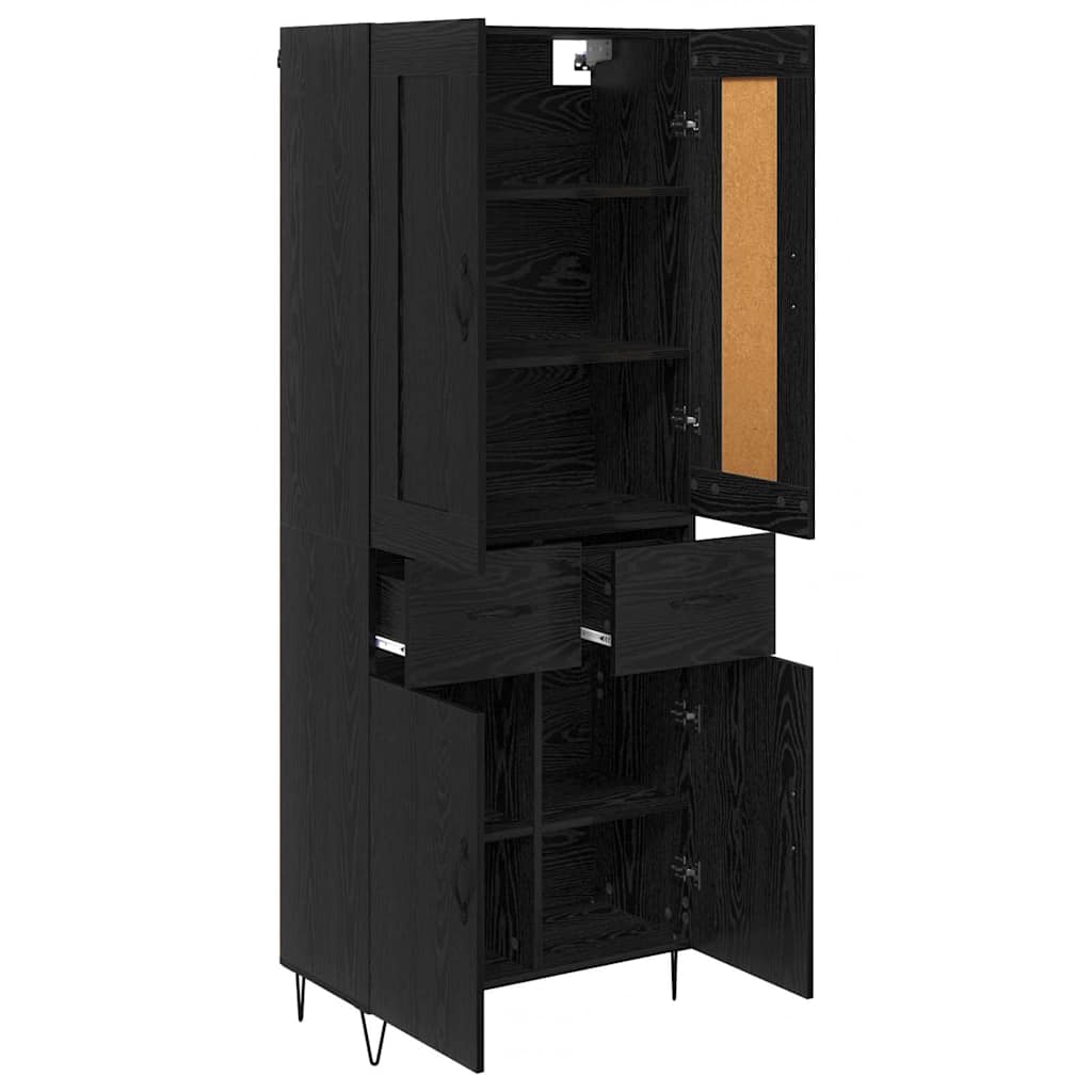Highboard Black Oak 69.5 x 34 x 180 cm Engineered Wood