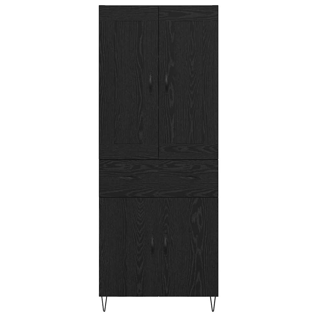 Highboard Black Oak 69.5 x 34 x 180 cm Engineered Wood