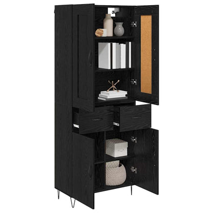 Highboard Black Oak 69.5 x 34 x 180 cm Engineered Wood