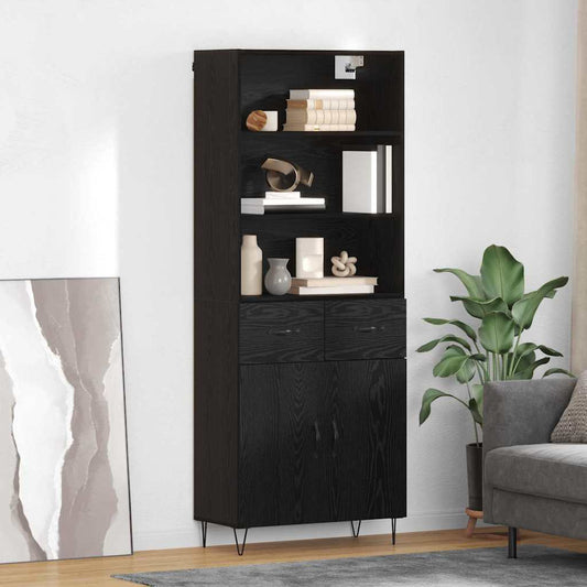 Highboard 2 pcs Black Oak 69.5 x 34 x 180 cm