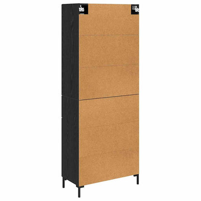 Highboard with Drawer 2 pcs Black Oak Engineered Wood