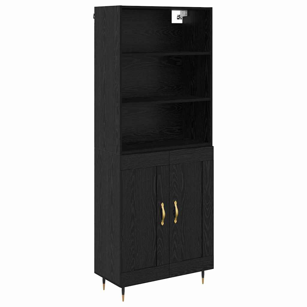 Highboard Black oak 69.5 x 34 x 180 cm Engineered Wood