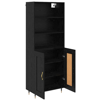 Highboard Black oak 69.5 x 34 x 180 cm Engineered Wood
