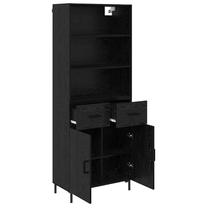 Highboard Black Oak 69.5 x 34 x 180 cm Engineered Wood