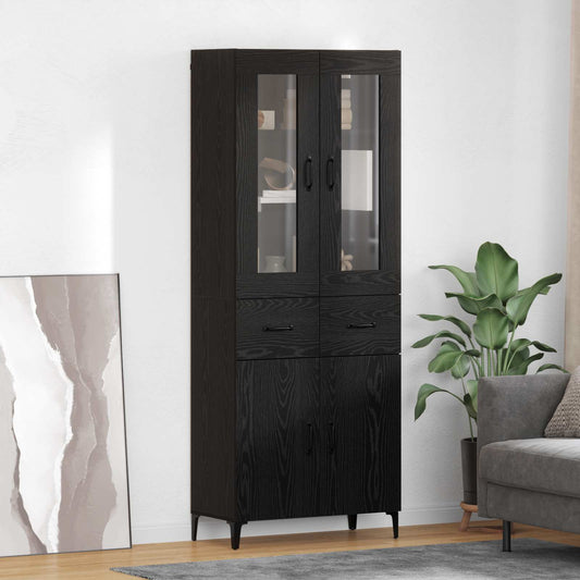 Highboard Black Oak 69.5 x 34 x 180 cm Engineered Wood