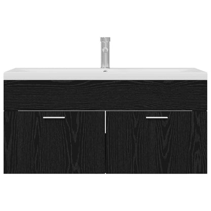 Bathroom Cabinet Black Oak 100 x 38.5 x 46 cm Engineered Wood