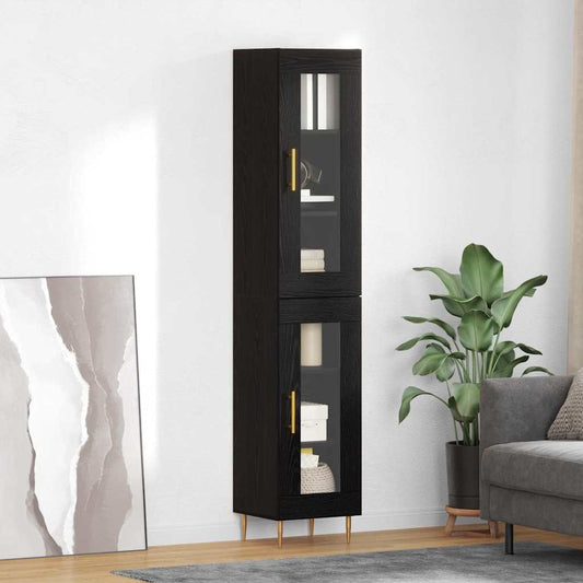Highboard 2 pcs Black Oak 34.5 x 34 x 180 cm Engineered Wood