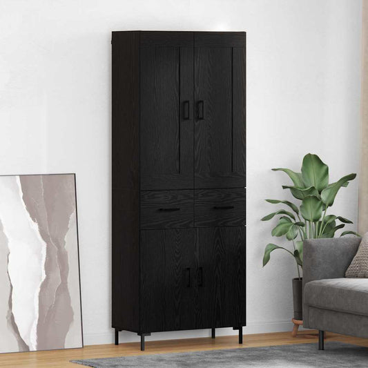 Highboard 2 pcs Black Oak 69.5 x 34 x 180 cm Engineered Wood