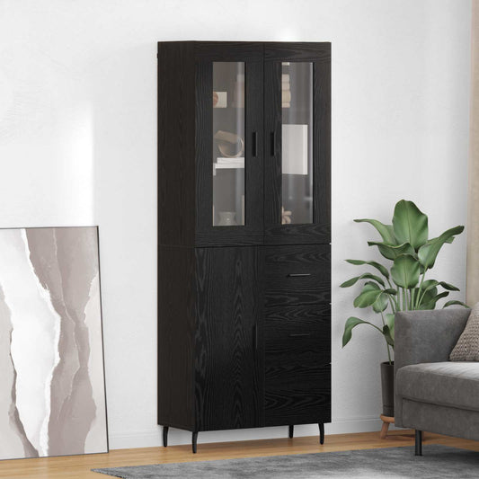 Highboard 2 pcs Black Oak 69.5 x 34 x 180 cm Engineered Wood