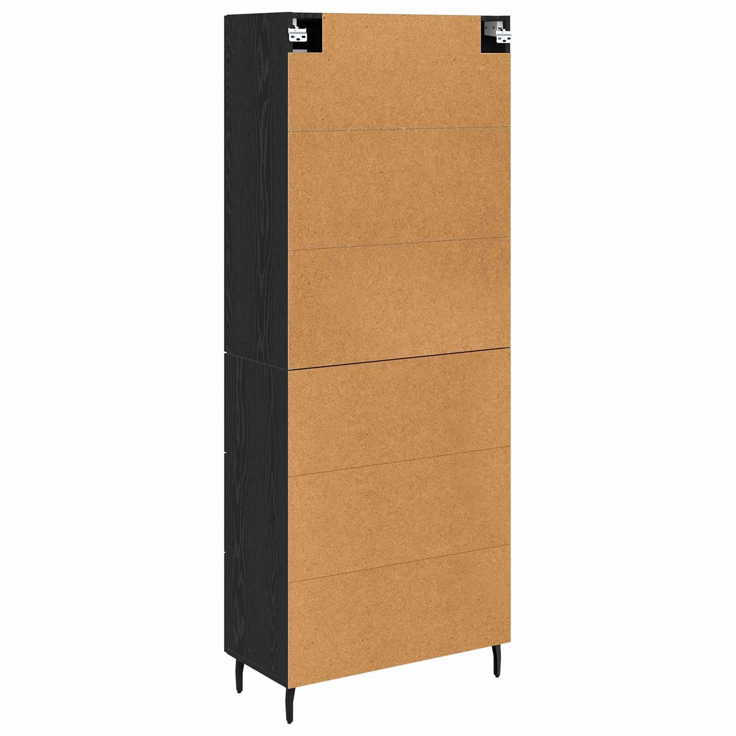 Highboard with Drawer 2 pcs Black Oak Engineered Wood