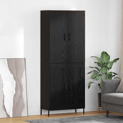 Highboard Black Oak 69.5 x 34 x 180 cm Engineered Wood