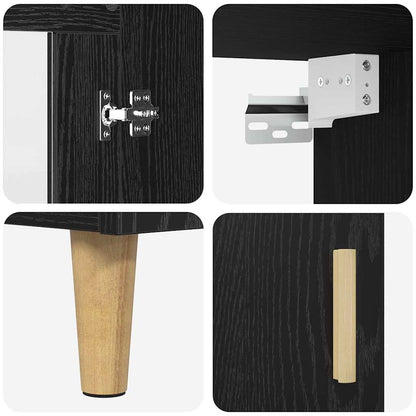 Highboard Black Oak 69.5 x 34 x 180 cm Engineered Wood
