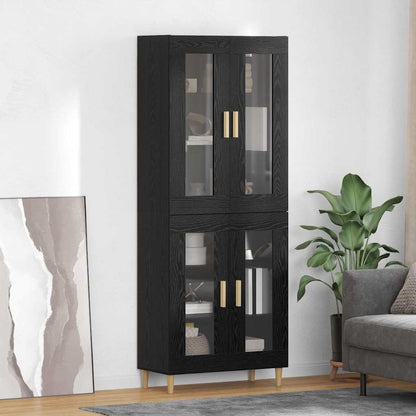 Highboard Black Oak 69.5 x 34 x 180 cm Engineered Wood
