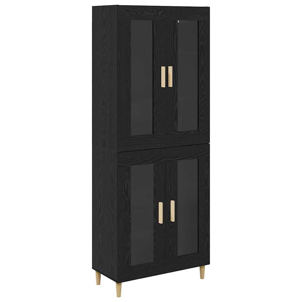 Highboard Black Oak 69.5 x 34 x 180 cm Engineered Wood