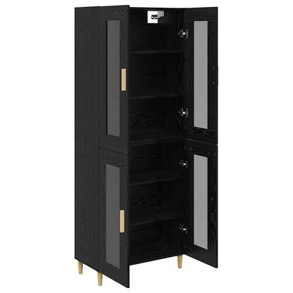 Highboard Black Oak 69.5 x 34 x 180 cm Engineered Wood