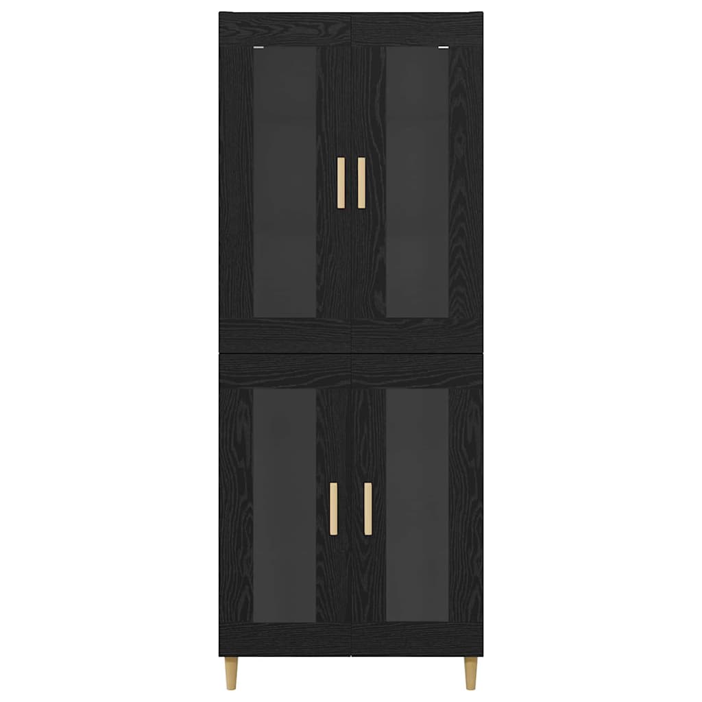 Highboard Black Oak 69.5 x 34 x 180 cm Engineered Wood