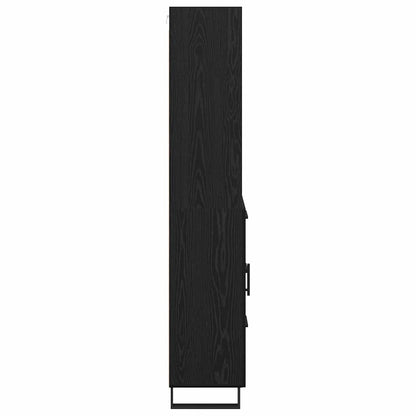 Highboard with Drawer 2 pcs Black Oak Engineered Wood