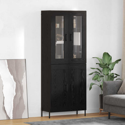 Highboard Black Oak 69.5 x 34 x 180 cm Engineered Wood