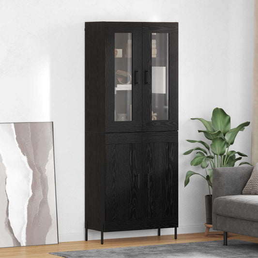 Highboard Black Oak 69.5 x 34 x 180 cm Engineered Wood