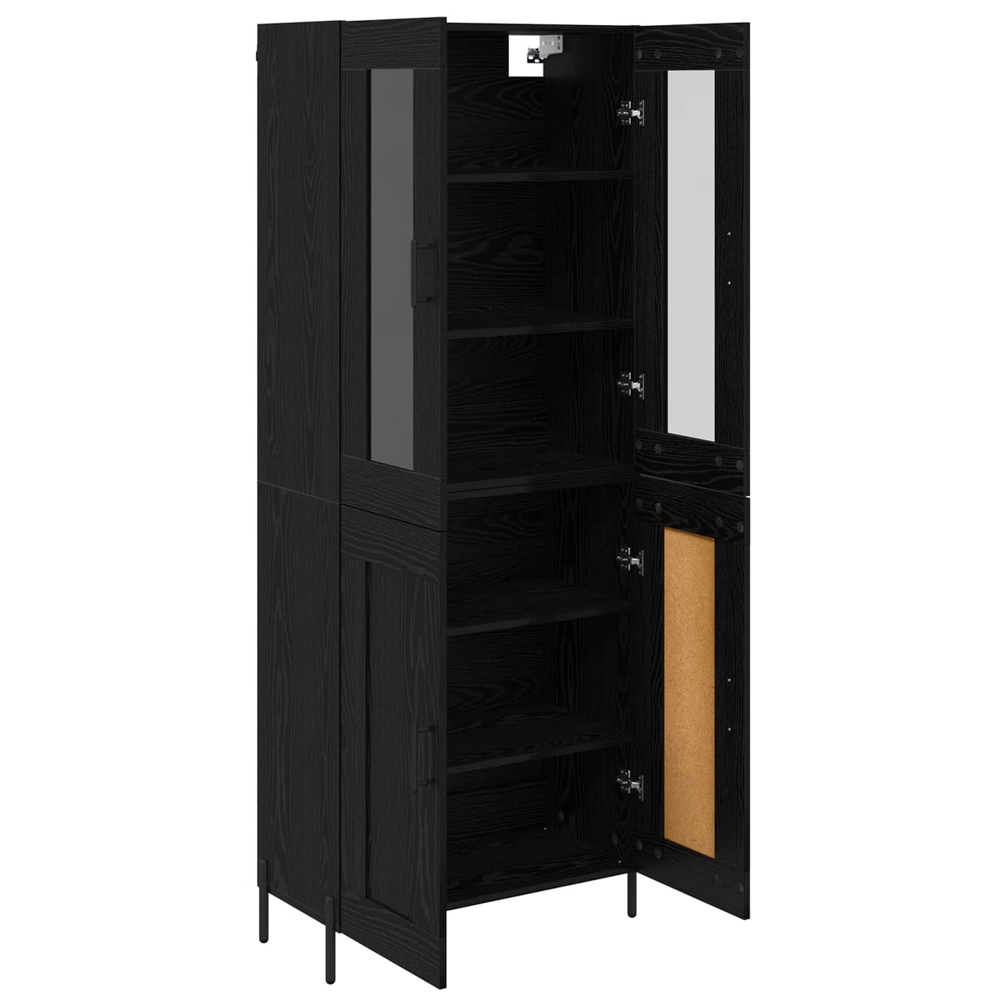 Highboard Black Oak 69.5 x 34 x 180 cm Engineered Wood